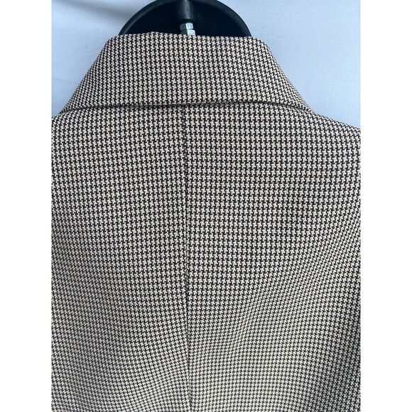 Vintage Uniform John Paul Richard Houndstooth Brown Zip Up Jacket Size 10 Retro - Picture 7 of 10